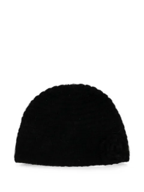 ROCKFISH flower-detail crochet beanie hat Black CL1ACBF3HA001BLACK