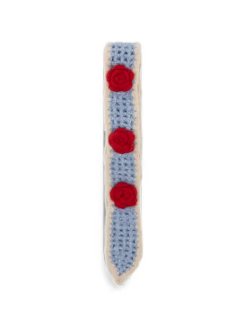ROCKFISH rose-appliqué crochet scarf Blue CL1ACBF3SF001SKYBLUE