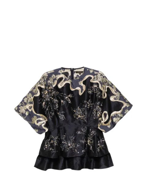Biyan embellished taffeta blouse Black BBSS26015