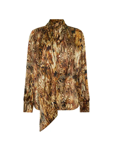 Adam Lippes Ainsley wood-grain print blouse Brown S26135PD