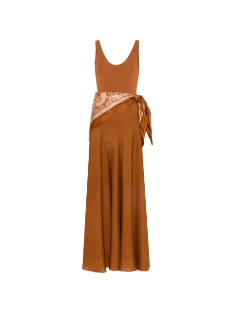 ZIMMERMANN scarf-detail sleeveless dress Brown 7374DSS261
