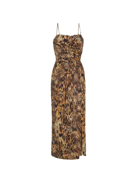 Adam Lippes Cari draped pattern midi dress Brown S26761PP