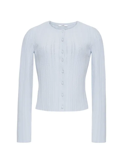 Adam Lippes Faye pointelle-knit cardigan Blue S26630UB