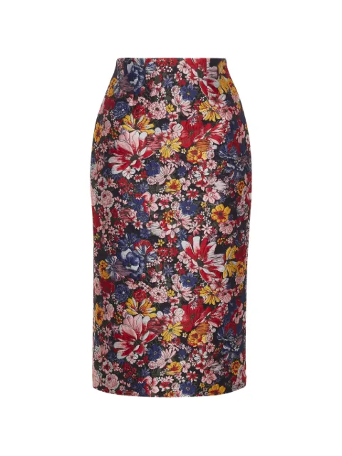Adam Lippes Blair floral-jacquard skirt Black S26403LJ