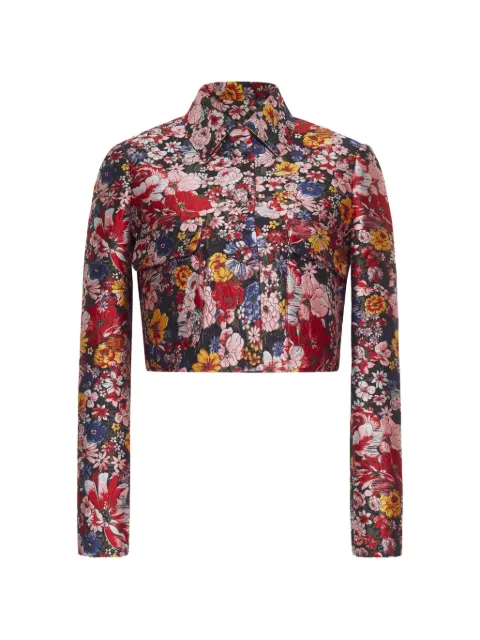 Adam Lippes Cecil floral-jacquard cropped jacket Black S26807LJ