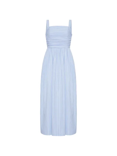 Adam Lippes Calista striped gathered midi dress Blue S26748SS