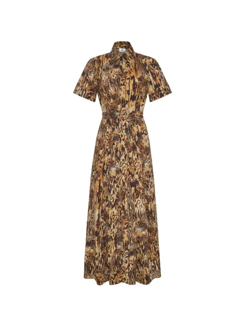 Adam Lippes Leighton abstract-print midi dress Brown S26735PP