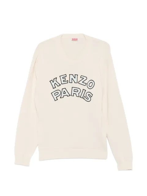 Kenzo logo-embroidered sweater Neutrals FG65PU8223EW