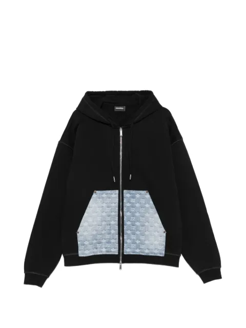 DSQUARED2 monogram-pattern hoodie Black 26XS74HG0186D25028