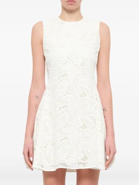 Neil Barrett lace-patterned sleeveless mini dress White PNVE11F
