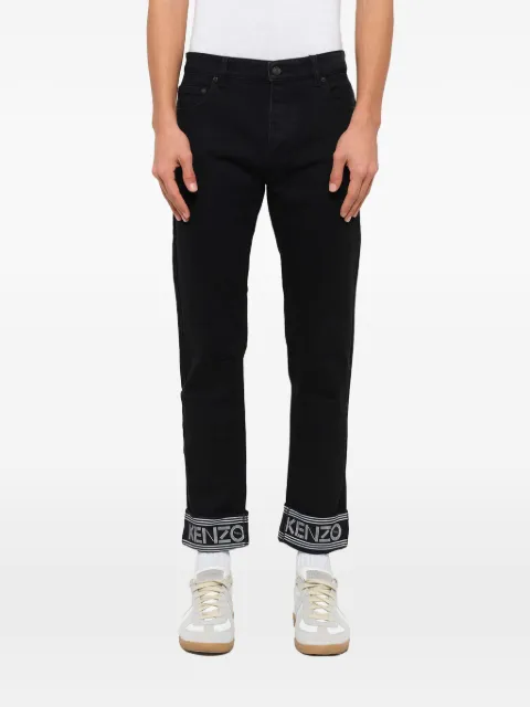 Kenzo logo-cuff jeans Black F765PA5422EF