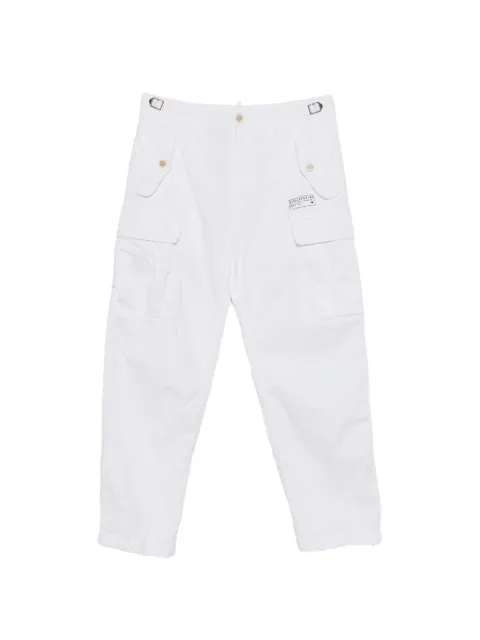 DSQUARED2 logo-patch flap-pocket trousers White S74KB1115S35175