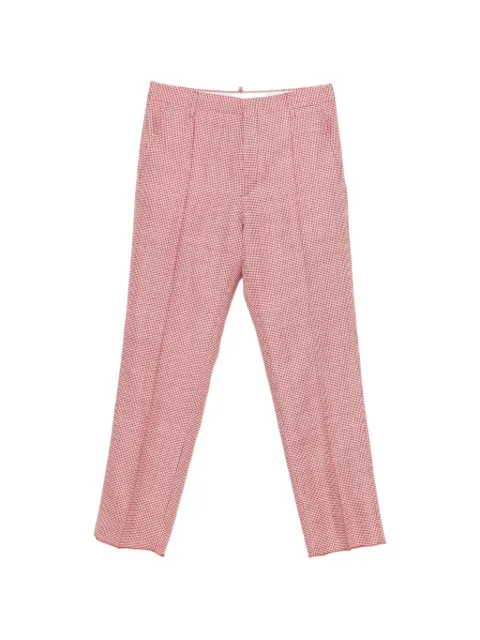DSQUARED2 houndstooth-pattern pressed-crease trousers Red S74KB1110D35460