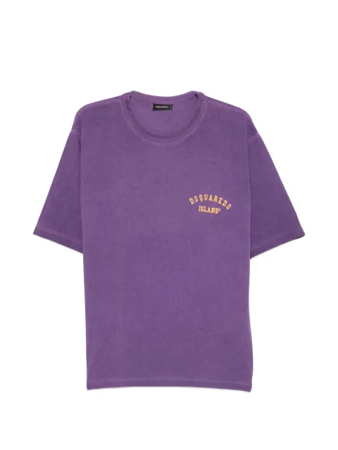 DSQUARED2 logo-print crew-neck T-shirt Purple S74GD1535D20103