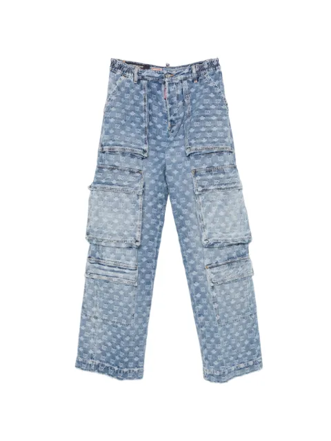 DSQUARED2 monogram-pattern multi-pocket jeans Blue S74KB1131D30023