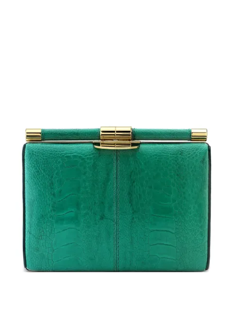 Tyler Ellis Jamie ostrich-leg clutch bag Green T70OSH