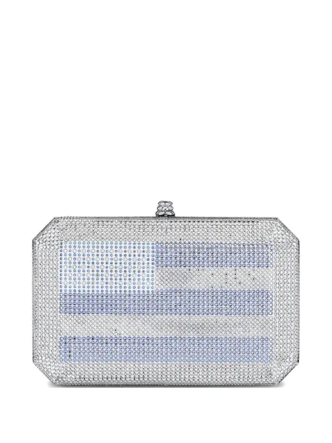 Tyler Ellis medium Perry crystal-embellished beveled clutch bag Silver T65MCL