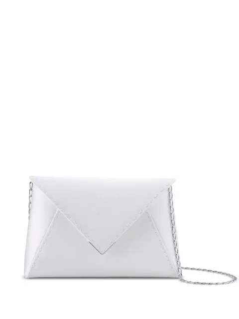 Tyler Ellis small Lee Pouchet satin clutch bag White T250IS