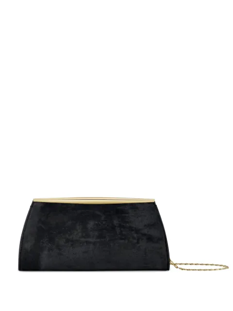 Tyler Ellis Suzannah crushed-velvet clutch bag Black T123CV