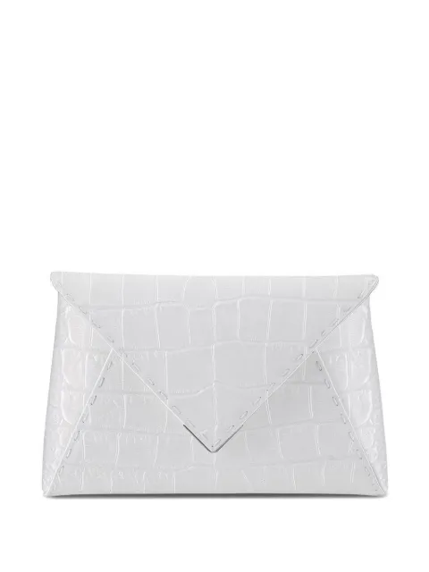 Tyler Ellis small Lee 'Pouchet' stamped clutch bag White T250SS113P