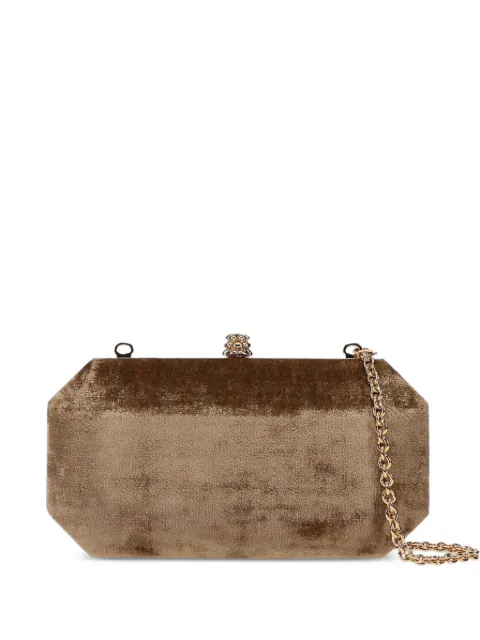 Tyler Ellis small Perry crushed texture clutch bag Brown T64CV210O