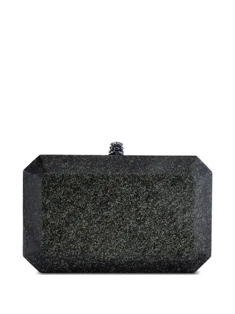 Tyler Ellis medium Perry glitter clutch bag Black T65GPL026R
