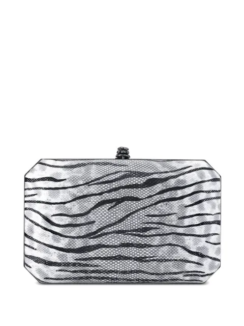 Tyler Ellis medium Perry tiger-print clutch bag Silver T65KR054R