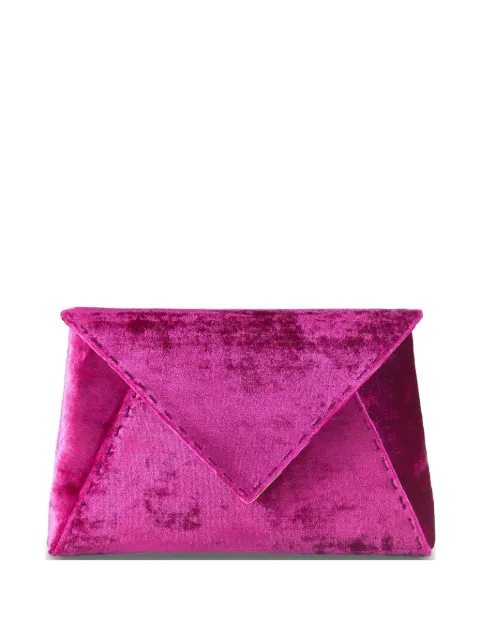 Tyler Ellis Lee Pouchet crushed velvet clutch bag Pink T250CV511O