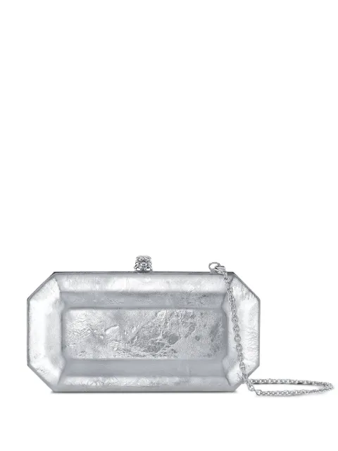 Tyler Ellis Perry metallic-leather clutch bag Silver T64AL042P
