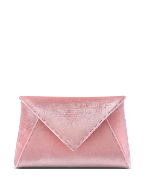 Tyler Ellis Lee Pouchet crushed-velvet clutch bag Pink T250CV668O