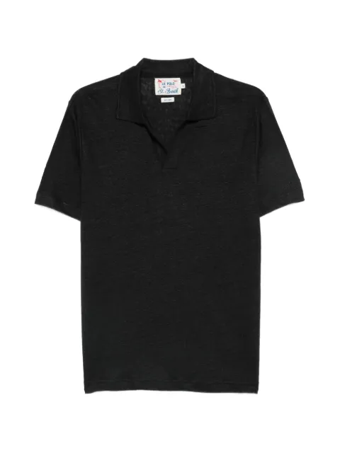 MC2 Saint Barth Fraser linen polo shirt Black FRS0001