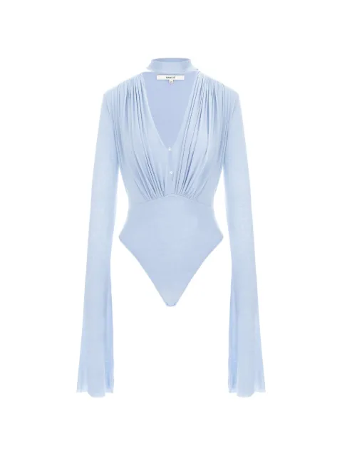 MANURÍ Suki pleated bodysuit Blue MRSS25BD9CHVI05