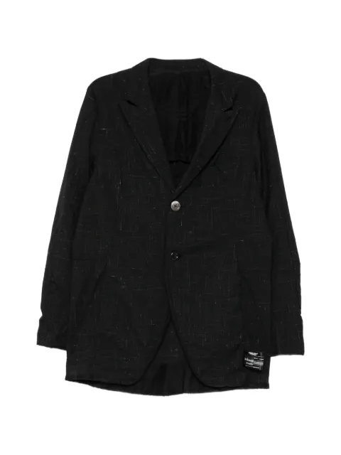Undercover slub-texture notched-lapels blazer Black UC1F41022