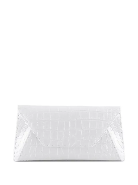 Tyler Ellis small Eloise croc-effect satin clutch bag White T156SS