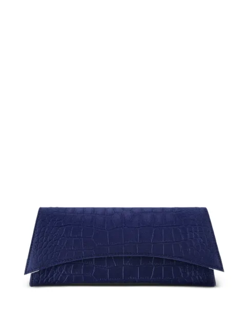 Tyler Ellis Veronica stamped-satin clutch bag Blue T176SS