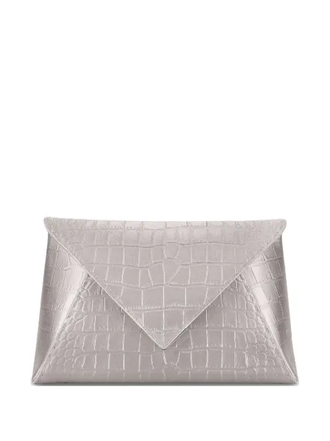 Tyler Ellis large Lee Pouchet croc-effect clutch bag Grey T251SS
