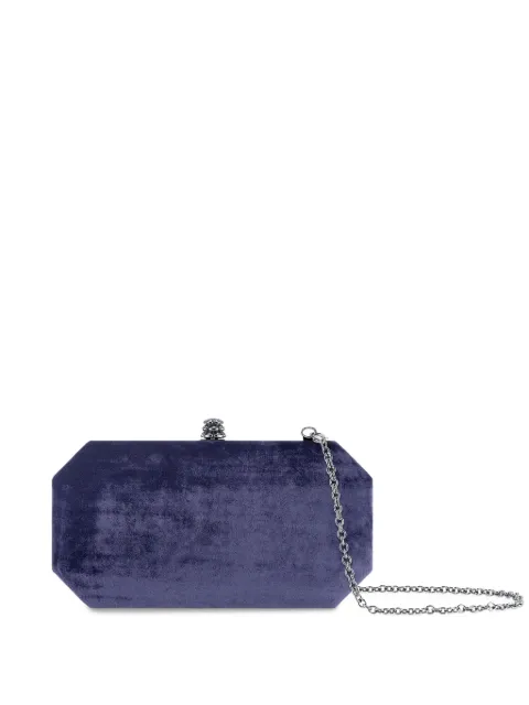 Tyler Ellis small Perry crushed-velvet clutch bag Purple T64CV