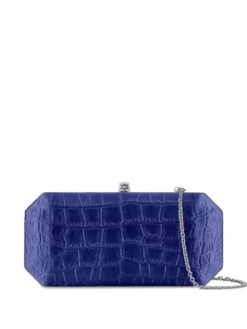 Tyler Ellis large Perry croc-effect clutch bag Blue T68SS