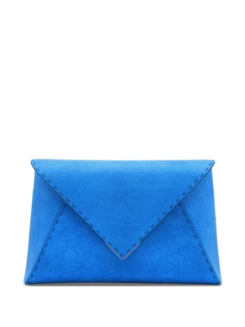 Tyler Ellis large Lee 'Pouchet' lizard-effect clutch bag Blue T251LZ431P