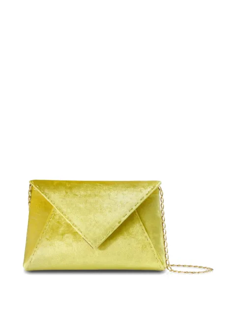 Tyler Ellis Lee Pouchet crushed-velvet clutch bag Yellow T250CV730O