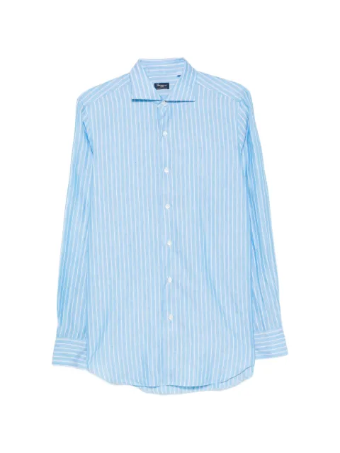 Finamore 1925 Napoli striped-print long-sleeve shirt Blue MIL58060345P6029E