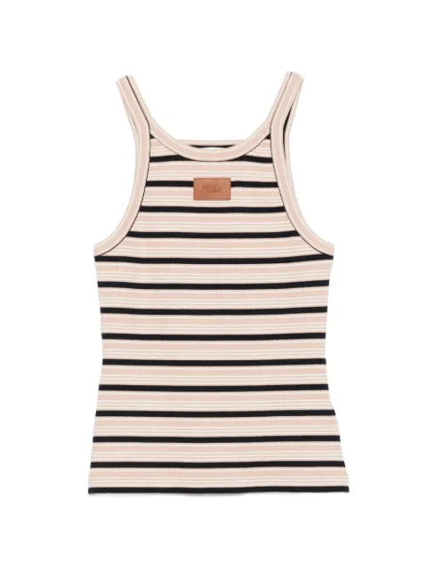 FENDI striped ribbed-knit tank top Pink FS7966AW88