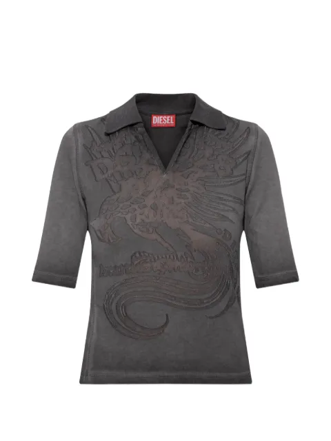 Diesel T-BEA graphic-print polo shirt Grey A222320DLBW