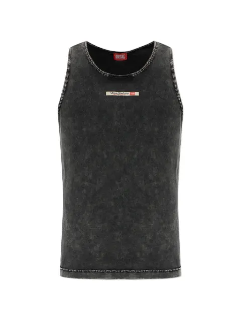 Diesel acid-wash logo-patch vest Grey A225830HERQ