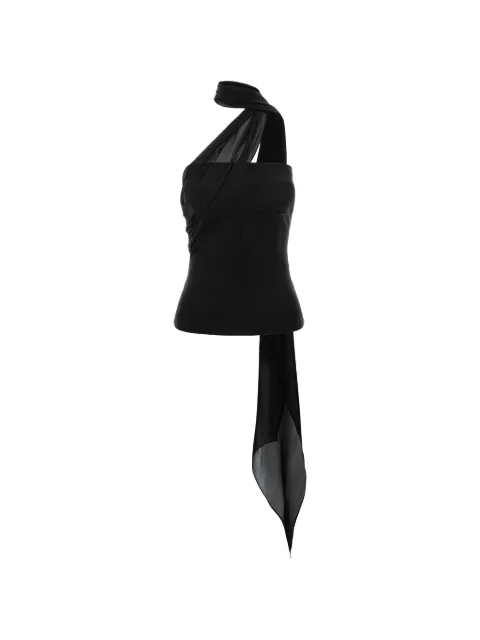 MANURÍ Elsa draped-panel top Black MRFW24TP9WLSK28