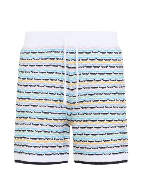 Casablanca graphic-print drawstring bermuda shorts White MPF26KW121001
