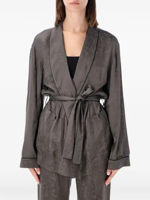Golden Goose floral-jacquard belted jacket Grey GWP02745P002598