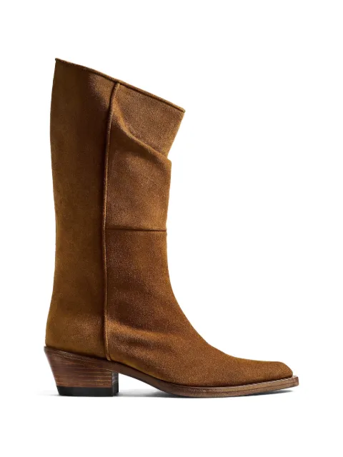 KHAITE Clive suede cowboy boots Brown F1105946776