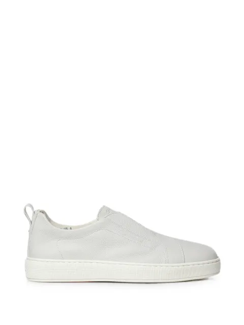 Santoni slip-on grained leather sneakers White MBCD22211BARTCKA