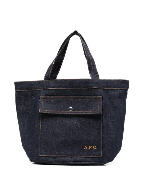A.P.C. Jade logo-embroidered tote bag Blue COHIZM67083